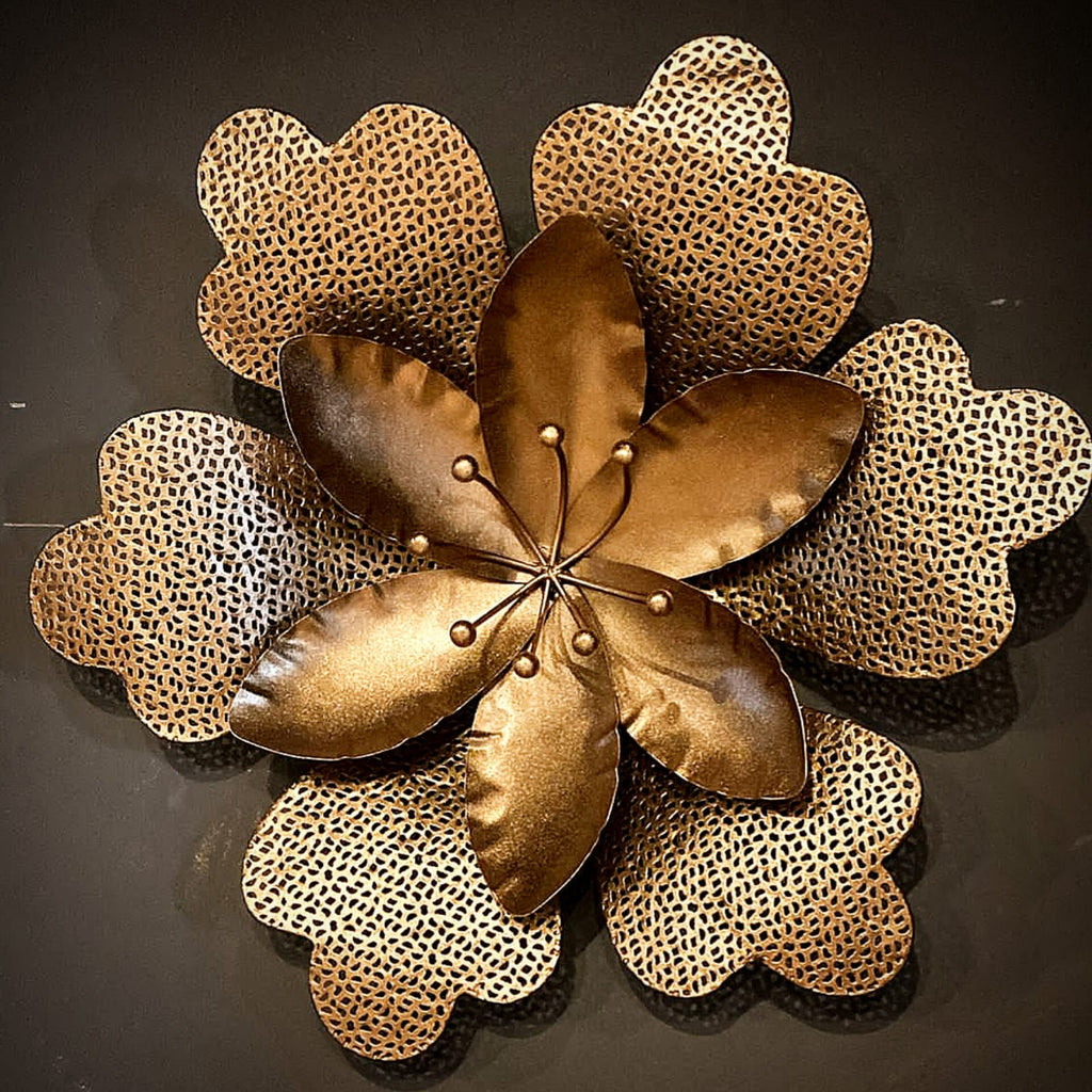 Copper flower wall art pair by Z Galleria