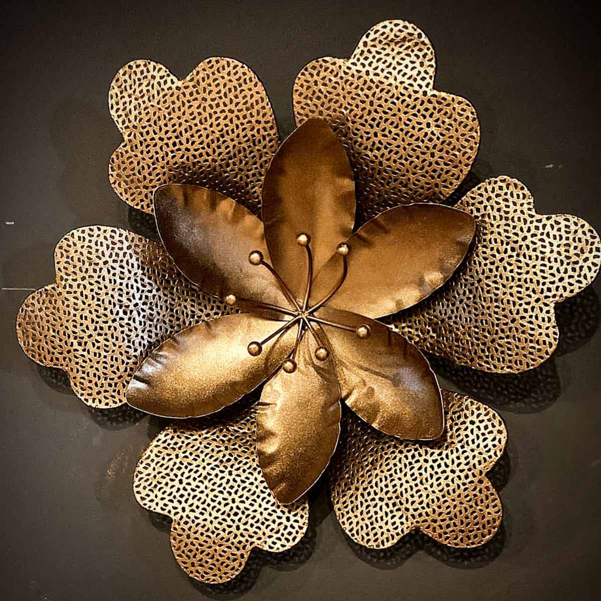 Copper flower wall art pair by Z Galleria