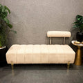 Upholstered bench with gold legs by Z Galleria