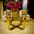 Modern centre table with glass top set by Z Galleria