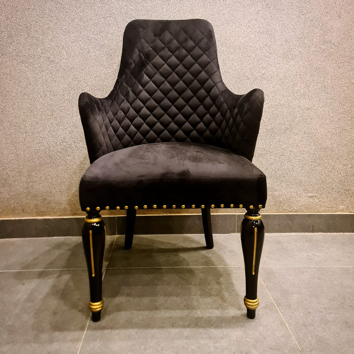 Modern black and gold dining chair by Z Galleria
