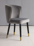 Wooden dining chair with upholstered seat and backrest