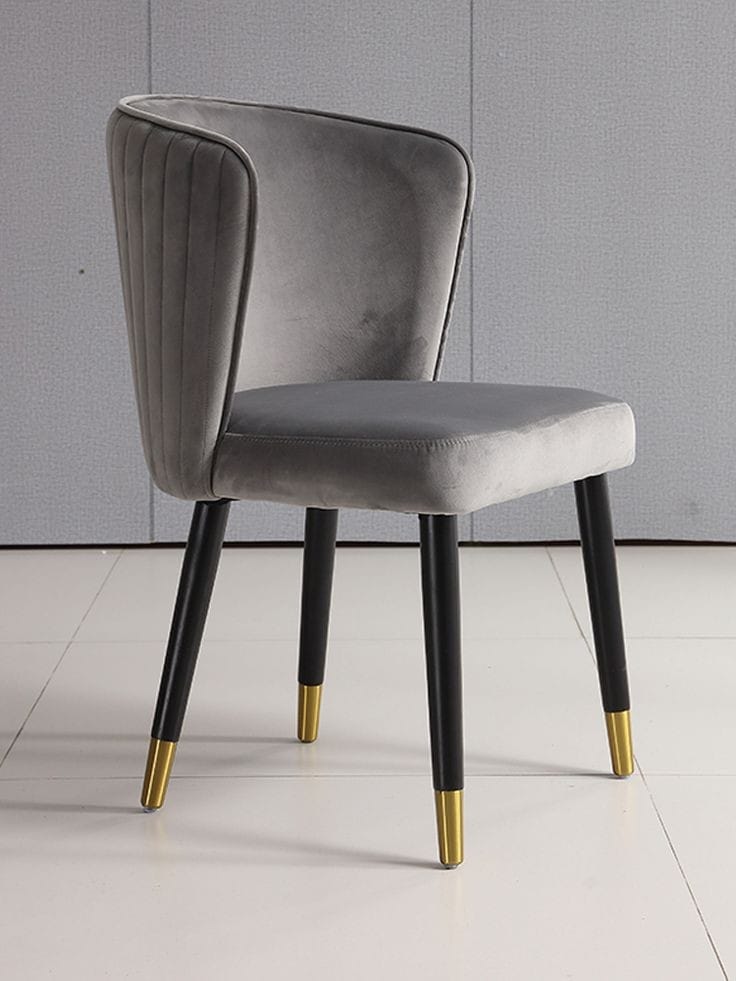 Wooden dining chair with upholstered seat and backrest