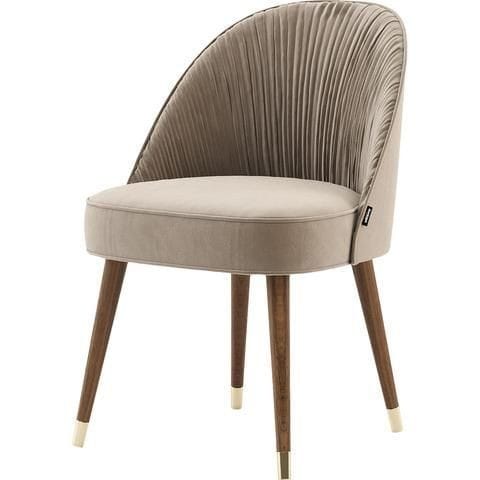 Wooden dining chair with upholstered seat and backrest