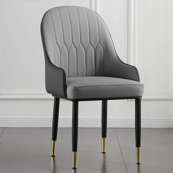 Wooden dining chair with upholstered seat and backrest