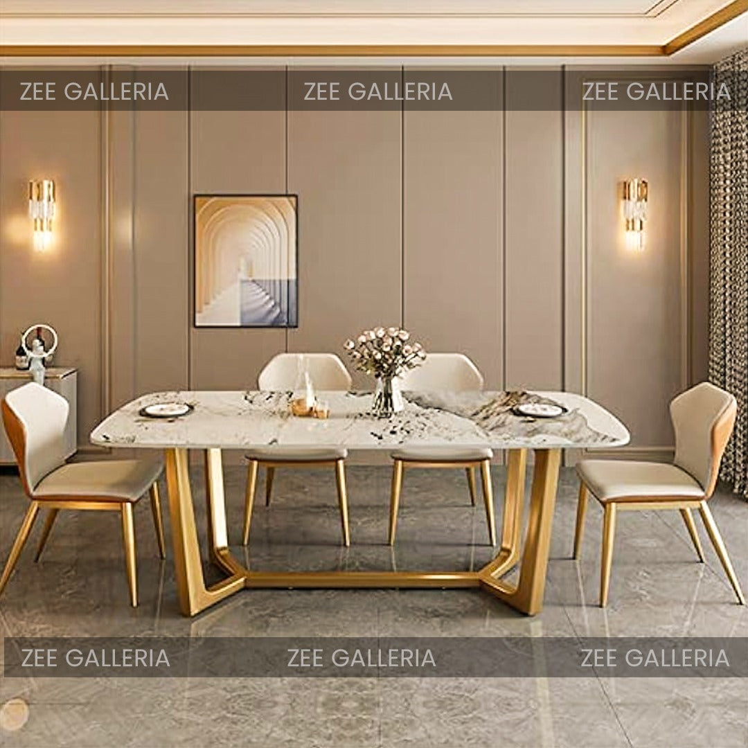 White Nova dining table detail view