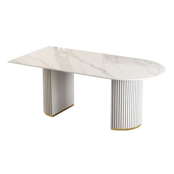 White elegant dining table detail view