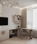Kids' study desk set with chair, bookshelf and storage in solid wood