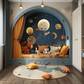 Kids' bed and lounge space set with built-in storage