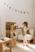 360-degree revolving wooden nook bookshelf for kids' room