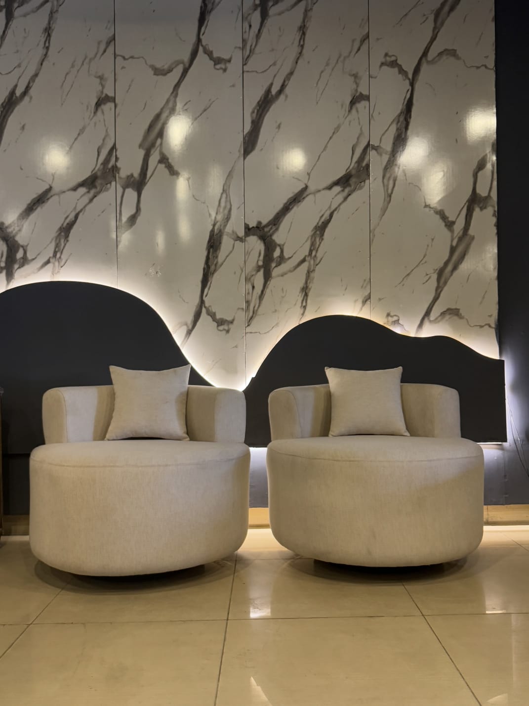 Elegant Rounded Revolving Chair by Z Galleria