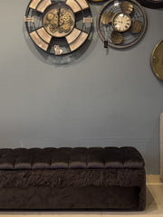 Black ottoman with storage