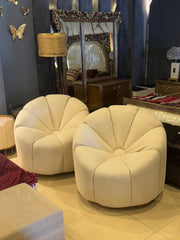 WHITE LUXURIOUS REVOLVING CHAIRS
