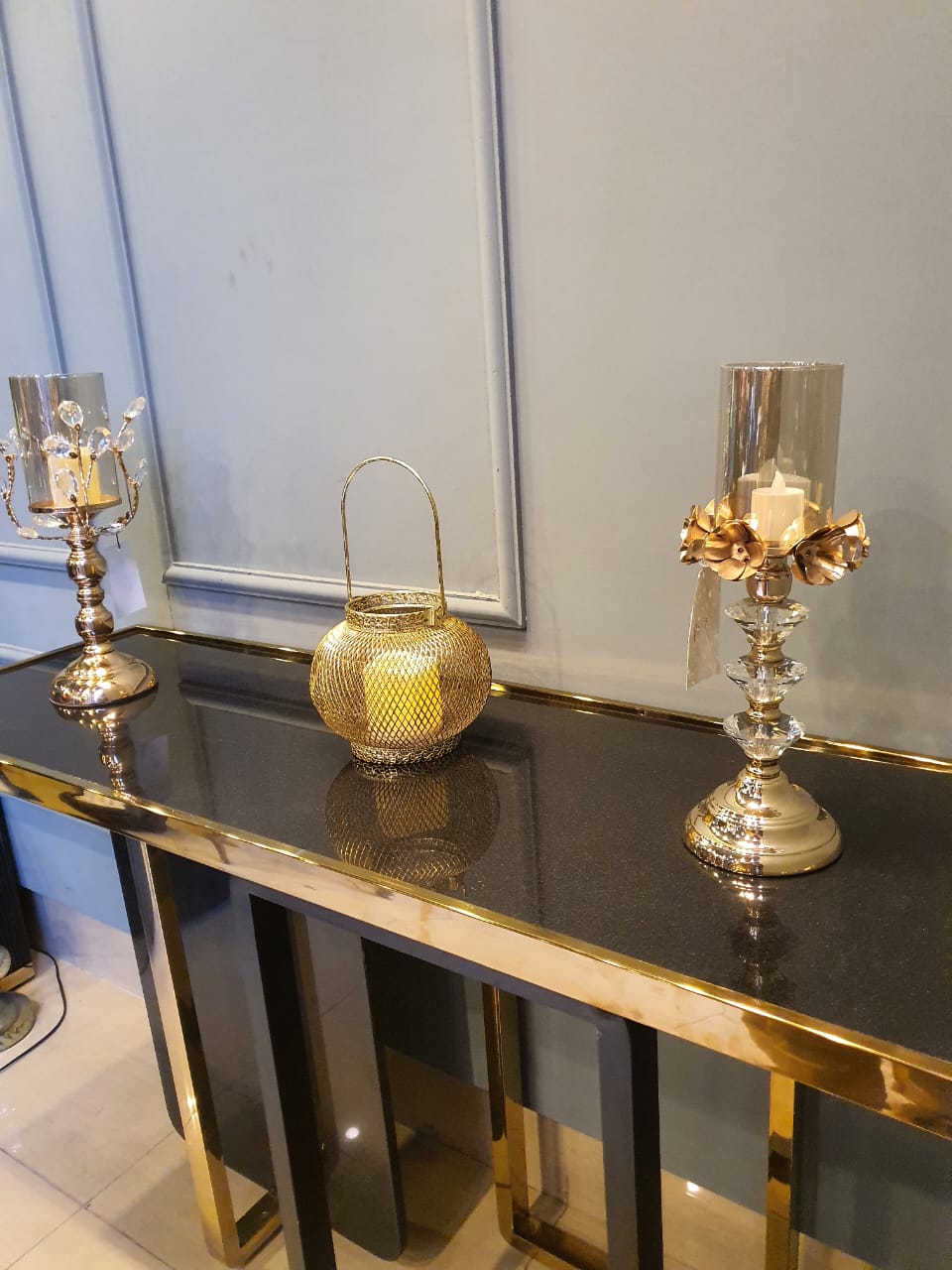 Romanesque Marble & Steel Console Table — alternate product view 11