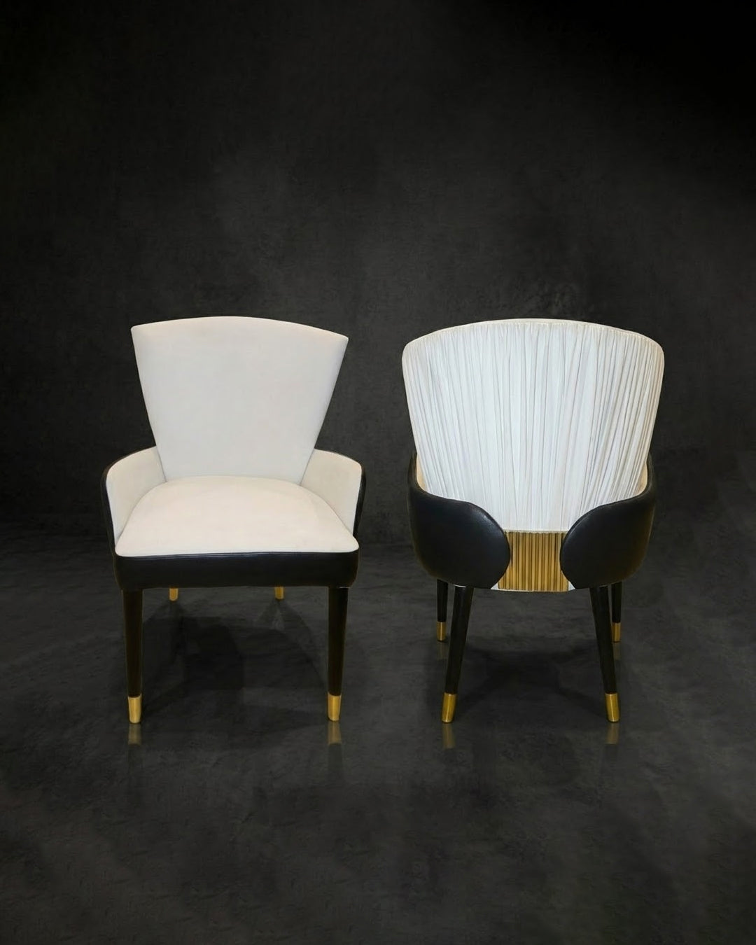Designer Pleated-Back Accent Chair
