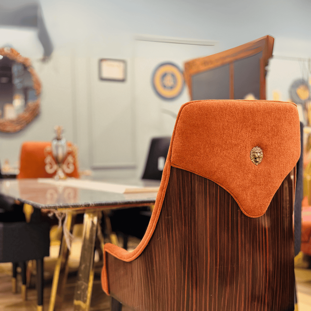 Baroque dining chair detail view