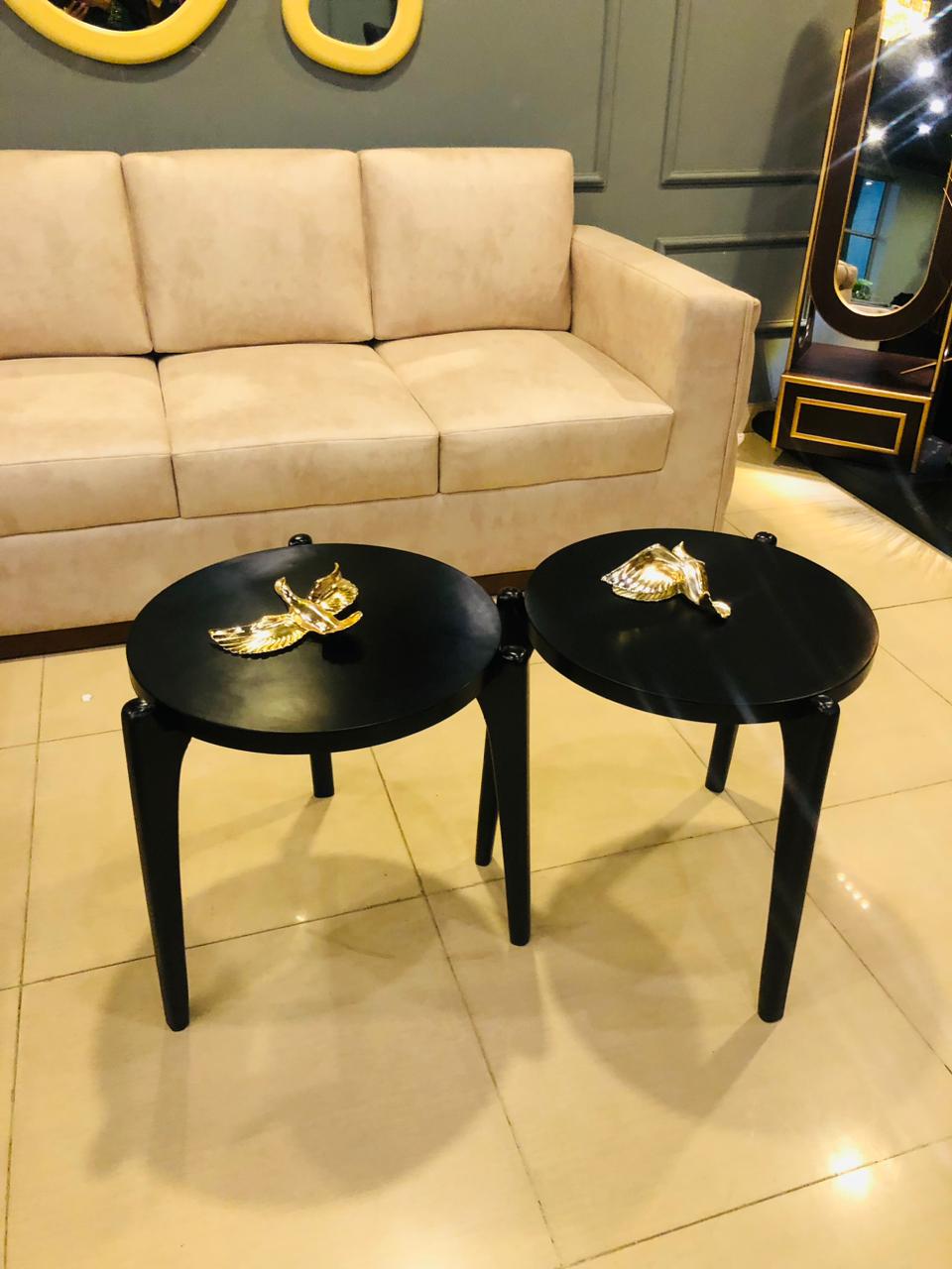 Minimalist Round Black Center Table Set — alternate product view 5
