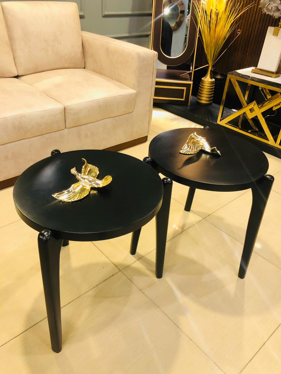 Minimalist Round Black Center Table Set — alternate product view 10