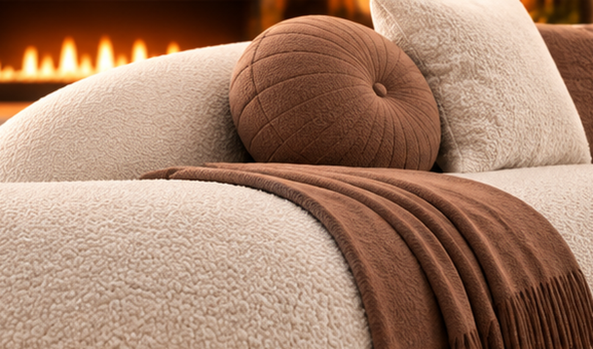 Cove Wave 6-Seater Sofa premium bouclé upholstery close-up by Z Galleria