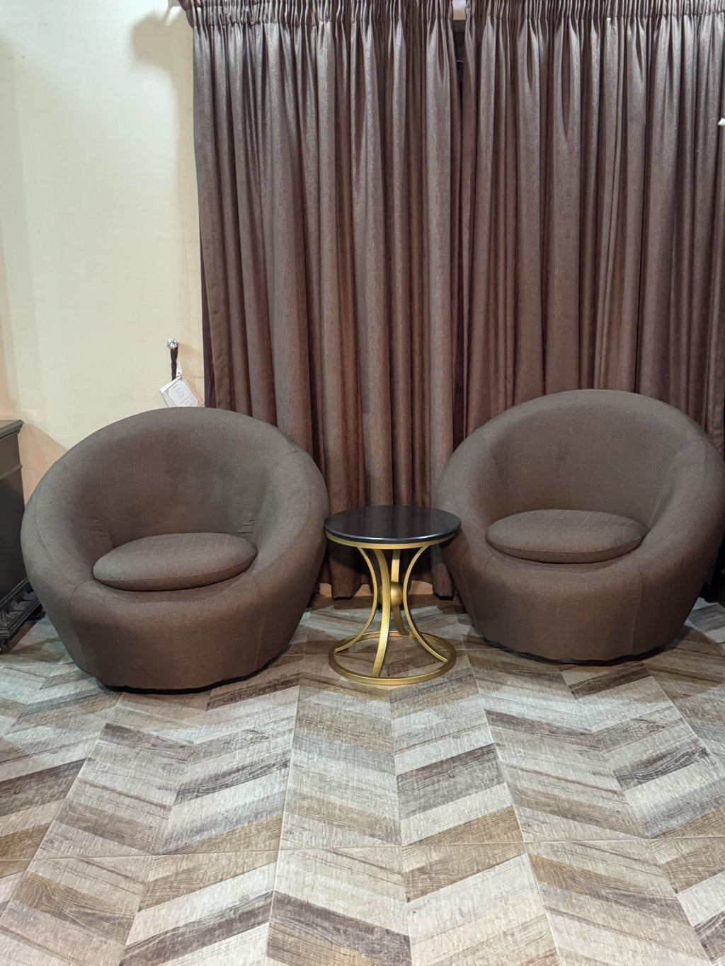 Modern Brown Room Chair styled in a living room