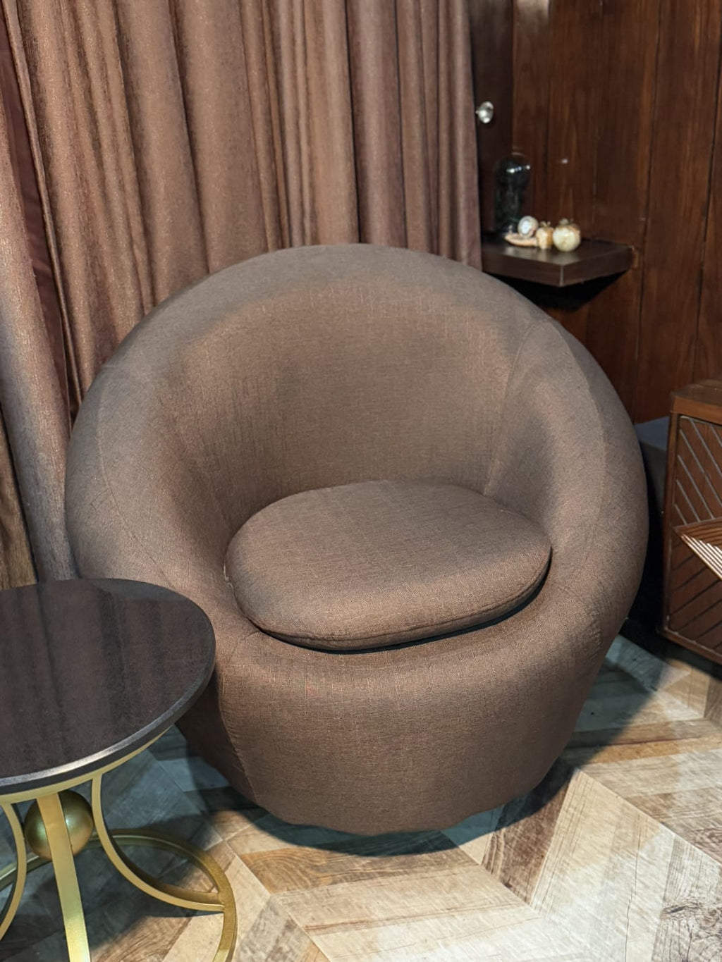 Modern Brown Room Chair side profile