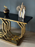 Premium black and gold console table by Z Galleria