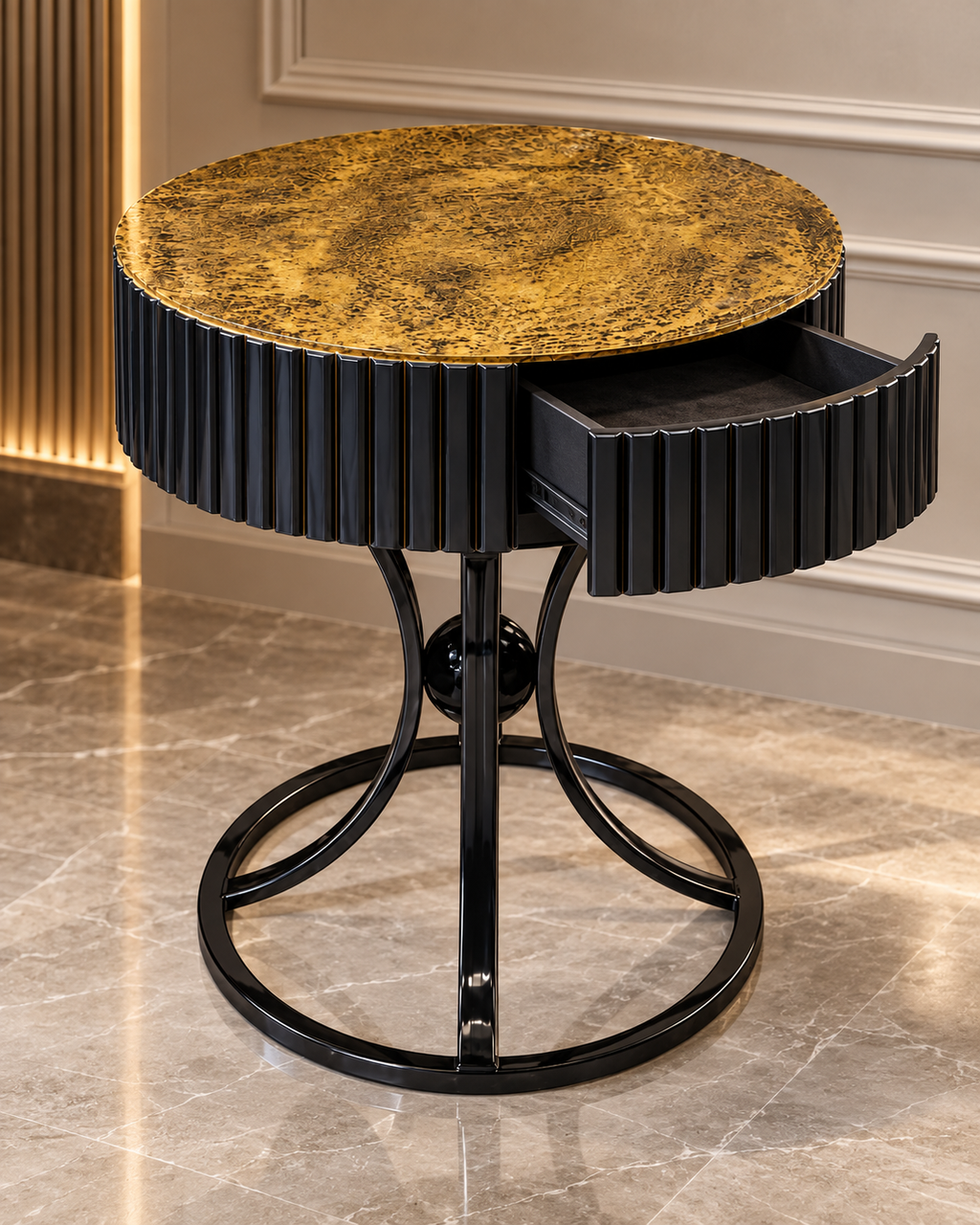 Deco Black Round Coffee Table