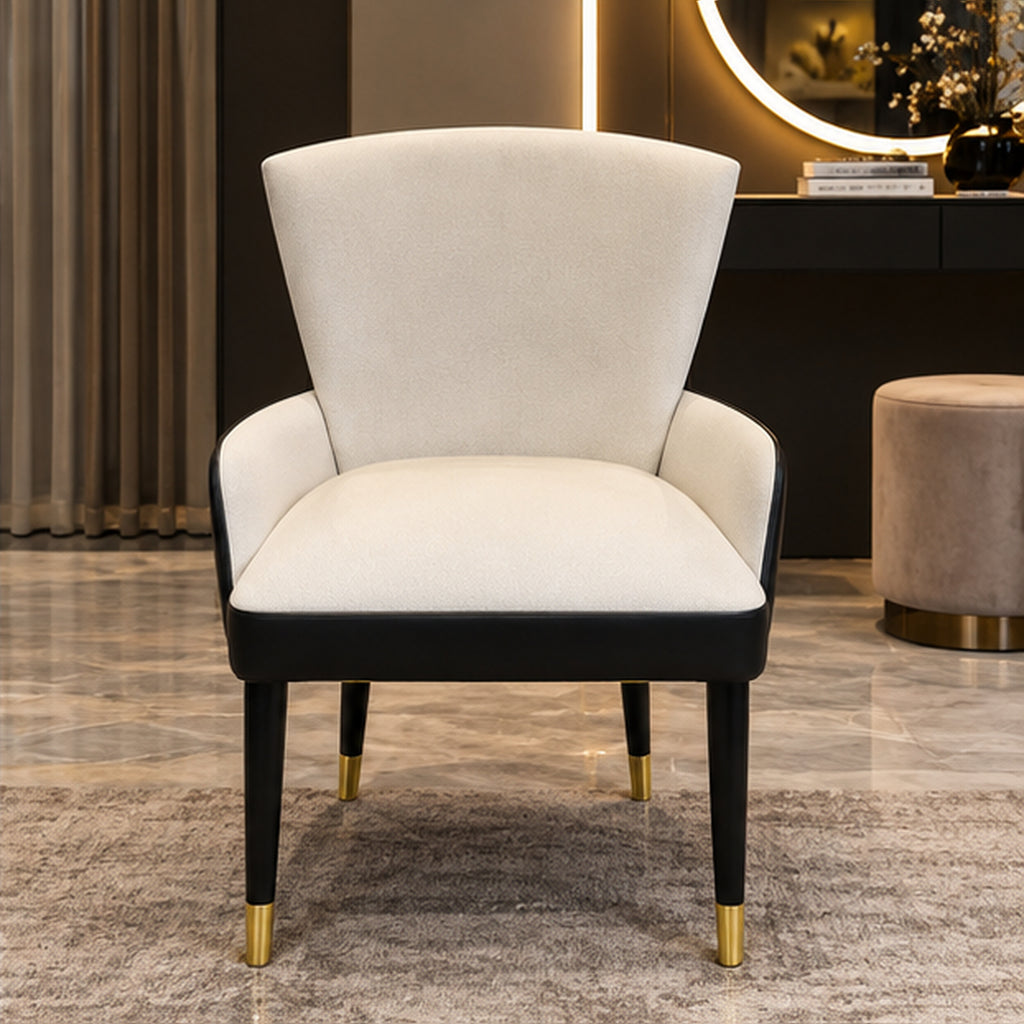 Designer Pleated-Back Accent Chair straight front view