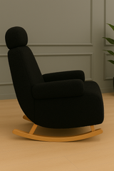 Nordic White Fur Rocking Lounge Chair