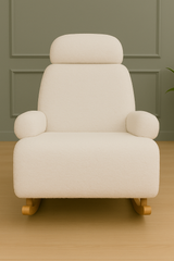 Nordic White Fur Rocking Lounge Chair