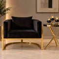 Continental Accent Chair gold frame front view
