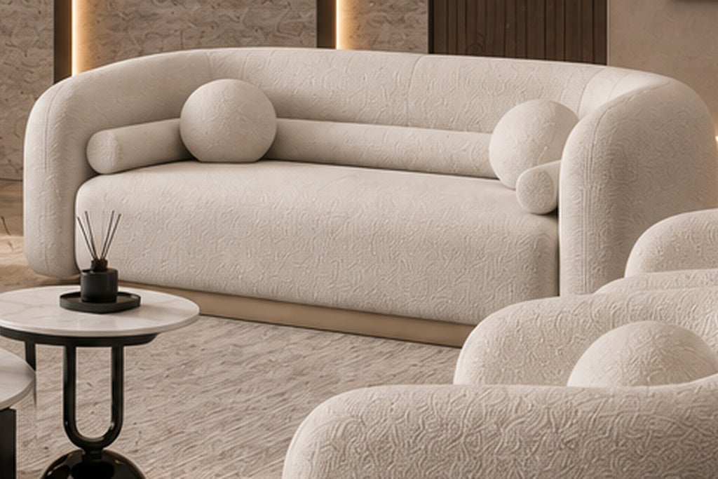 Ivora Sculpted Sofa Set two-seater sofa full view by Z Galleria
