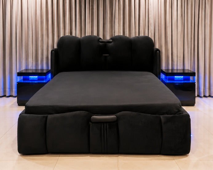 Midnight Velvet Horizon Bed front view by Z Galleria