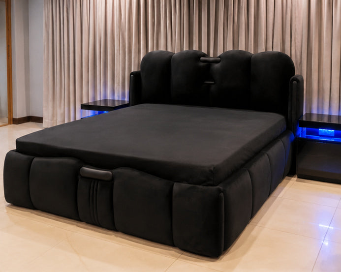 Midnight Velvet Horizon Bed right three-quarter view by Z Galleria