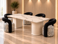 Noir Arc marble dining set in a luxury contemporary dining room by Z Galleria Lahore