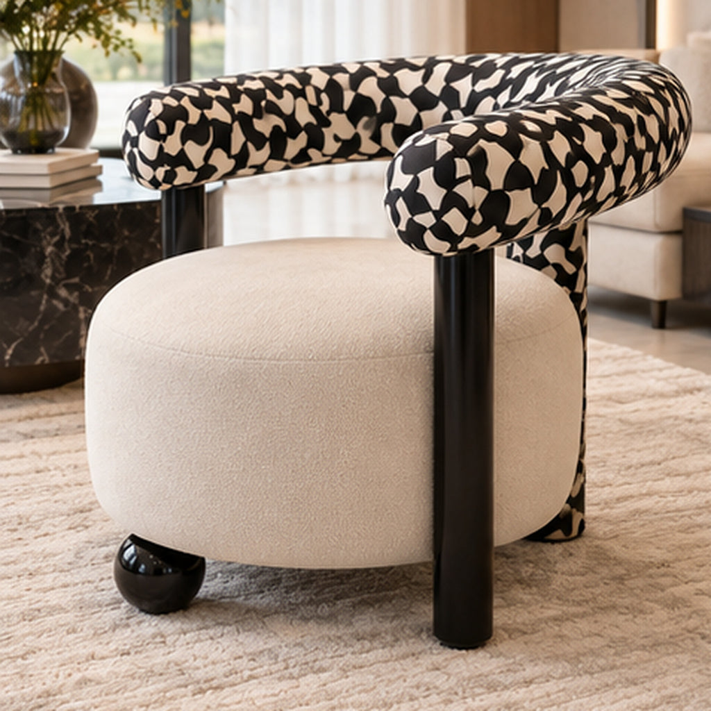 Noir Loop Sculptural Lounge Chair right three-quarter view