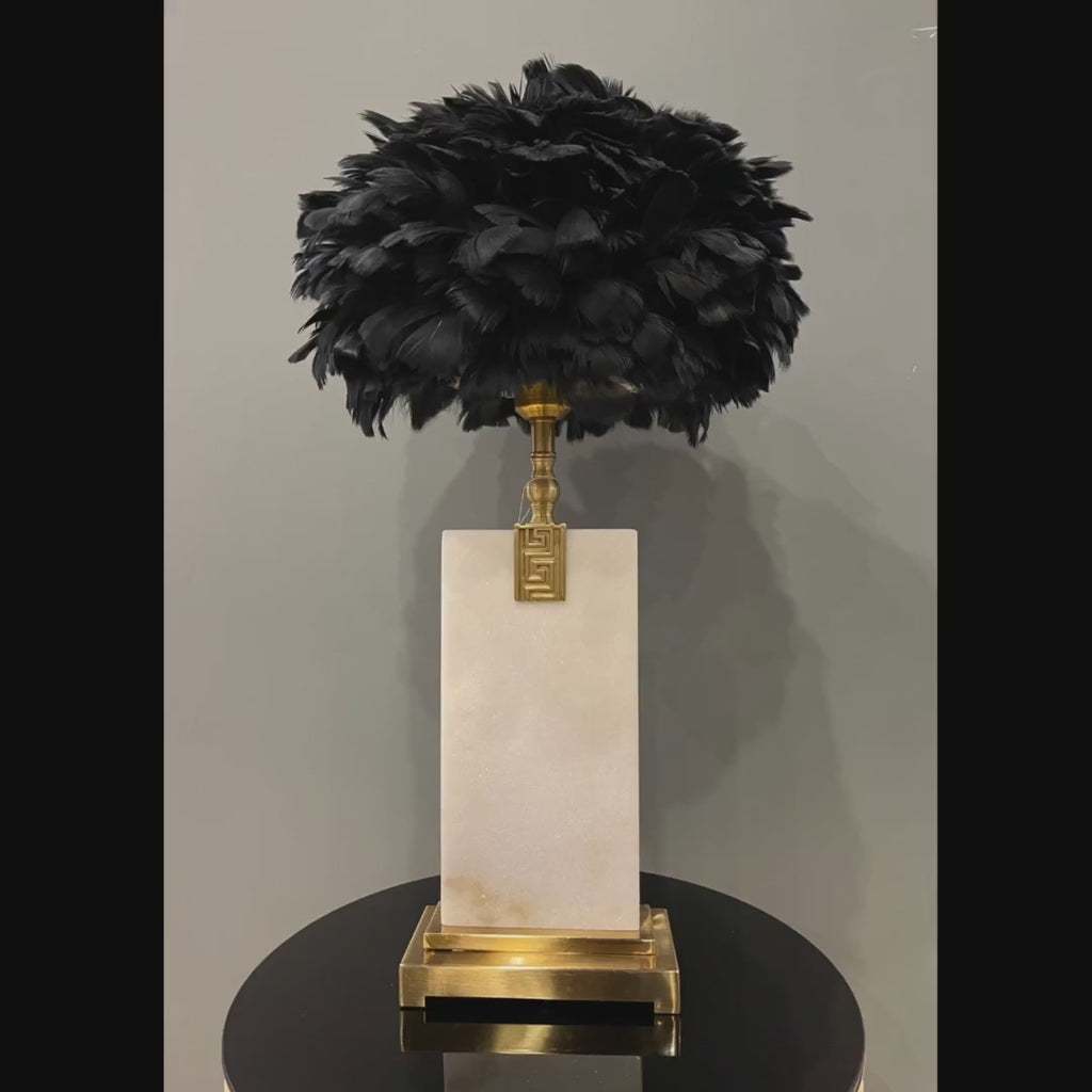 Black & Grey Fur Lamp Shade