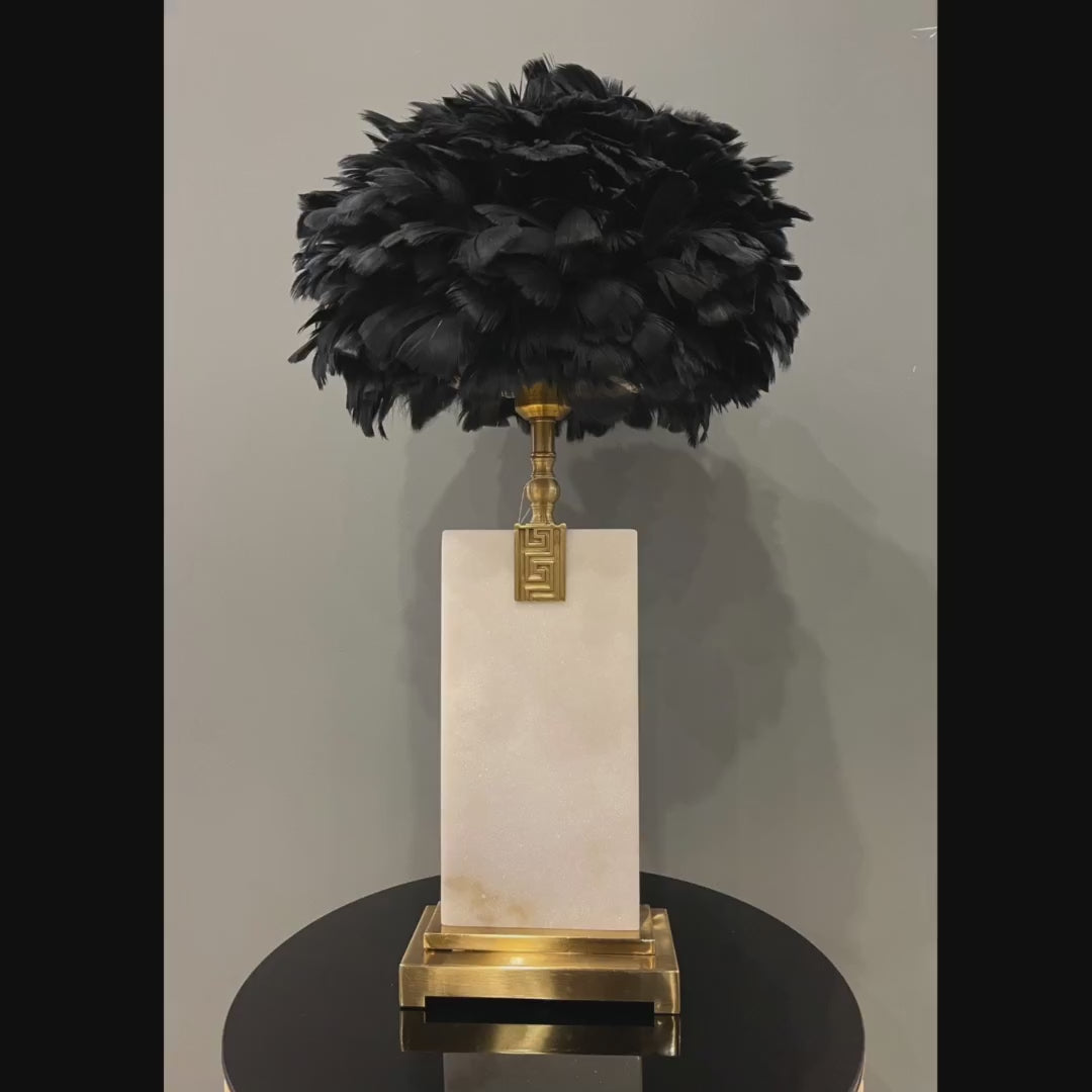 Black & Grey Fur Lamp Shade