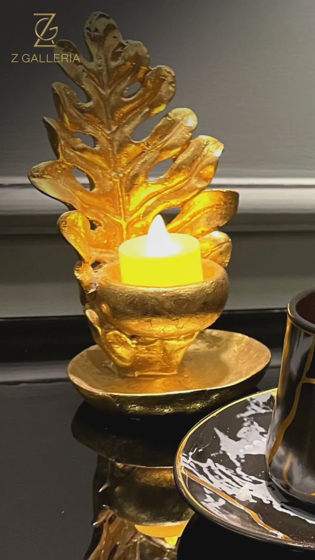 Black & Gold Marble Cup Set