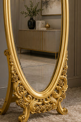 Regalia gold ornate frame and freestanding base detail by Z Galleria