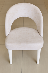 Sculptural Loop Accent Chair – Ivory & Gold Modern Statement Piece