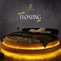 Rounded Floating Bed with LED Lights by Z Galleria