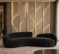 Selene Curve Sofa sculptural curved black upholstery hero view by Z Galleria