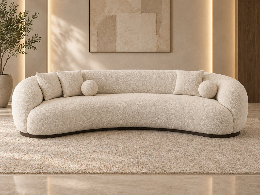 Seren Arc Sofa Set four-seater curved ivory sofa view by Z Galleria