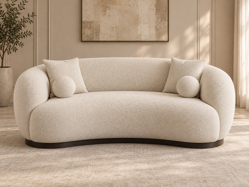 Seren Arc Sofa Set two-seater curved ivory sofa view by Z Galleria