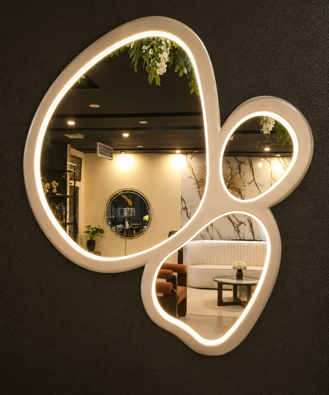 Silver Drip Console with Organic LED Mirror — front hero