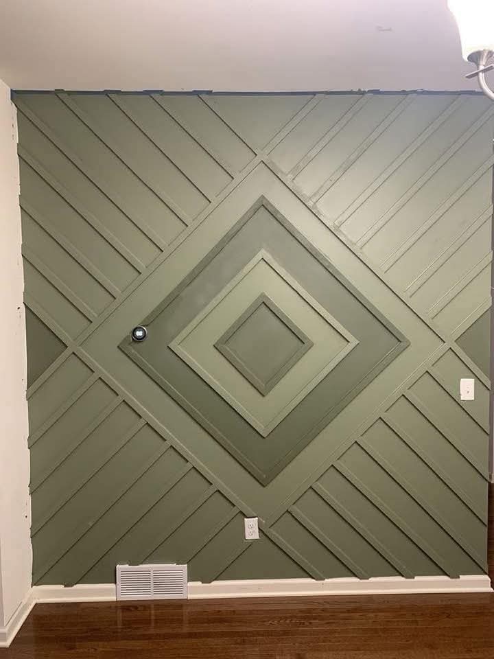 Custom interior wall design styled in a room