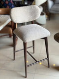 Minimalist boucle barstool pair by Z Galleria
